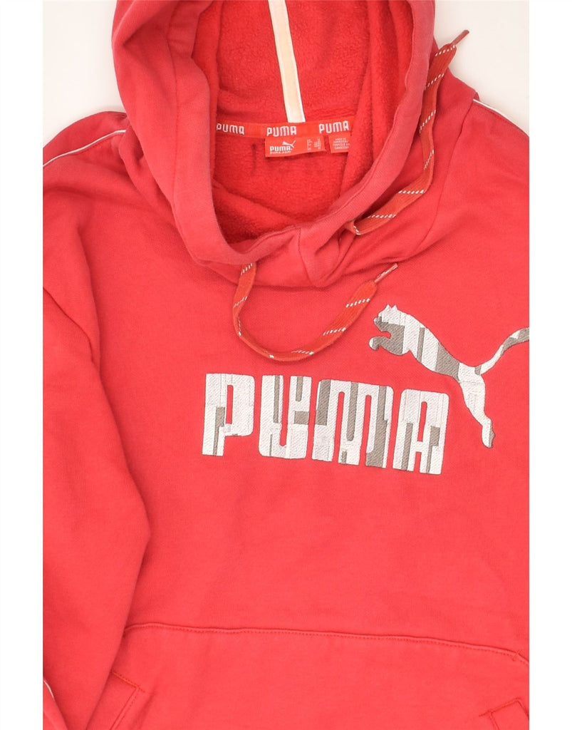 PUMA Mens Graphic Hoodie Jumper Medium Red | Vintage Puma | Thrift | Second-Hand Puma | Used Clothing | Messina Hembry 