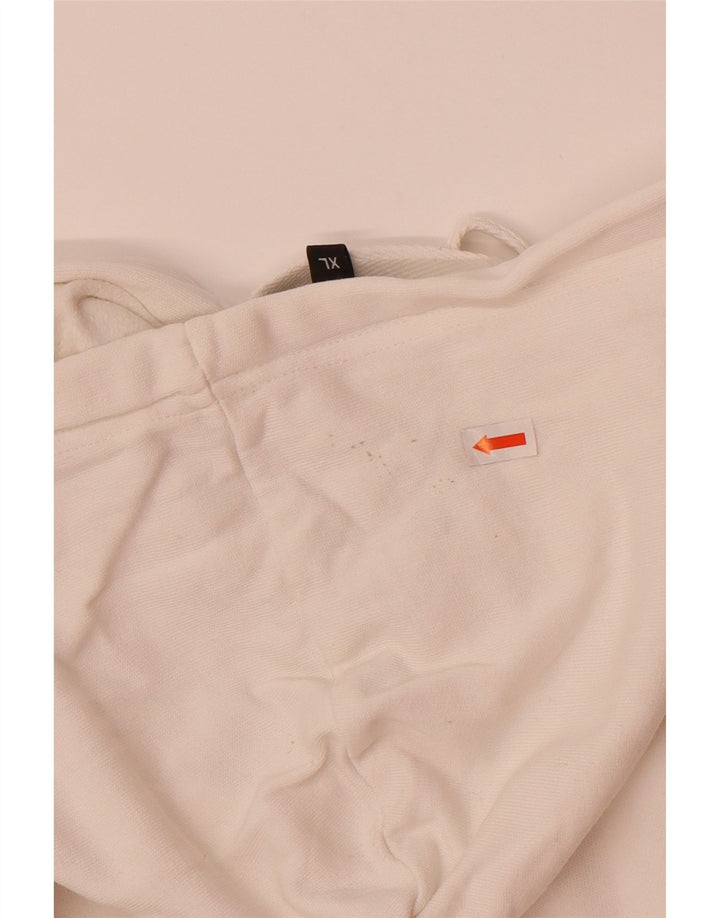 CALVIN KLEIN JEANS Mens Graphic Zip Hoodie Sweater XL White Cotton