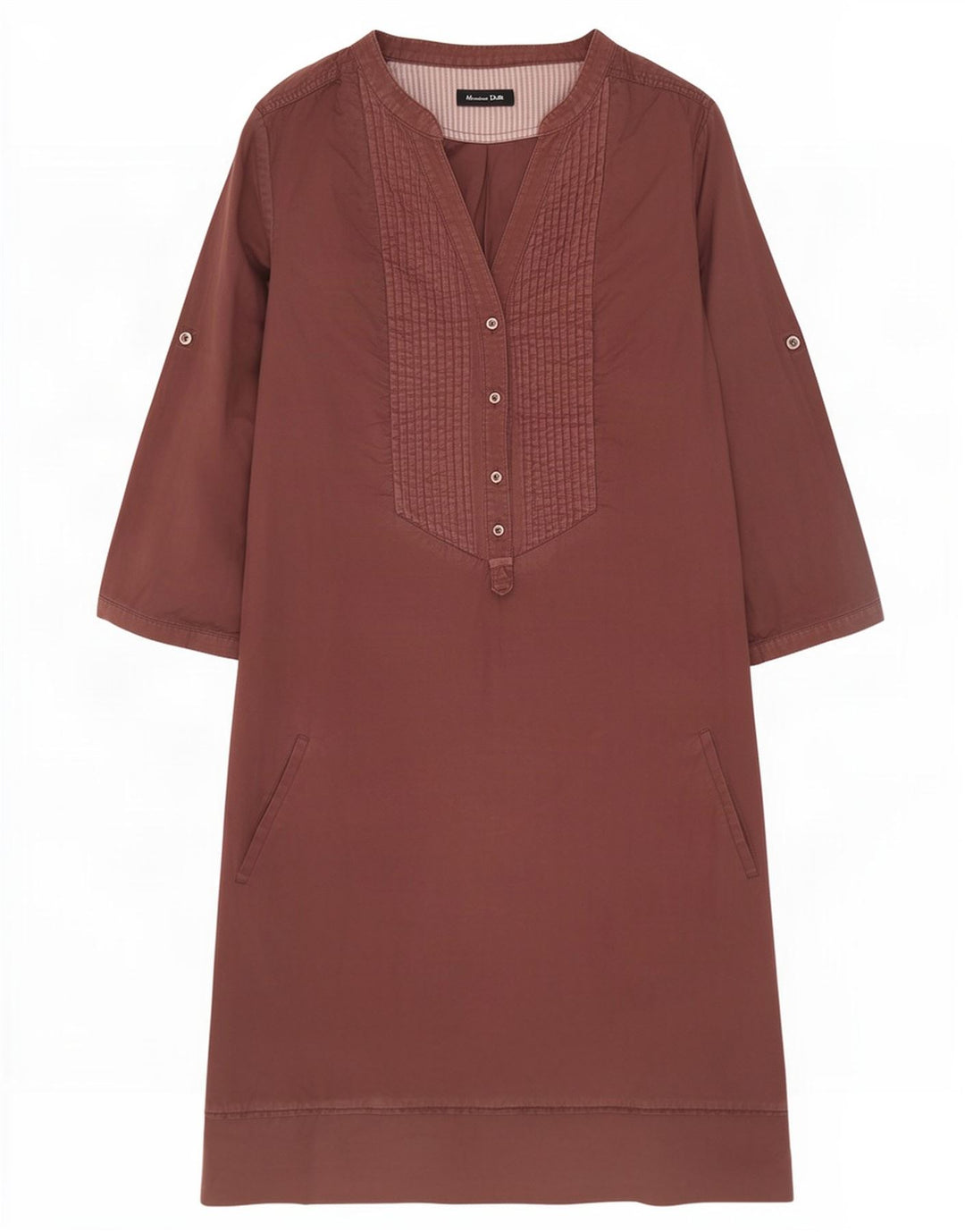 Massimo Dutti Womens 3/4 Sleeve Shift Dress EU 40 Medium Brown
