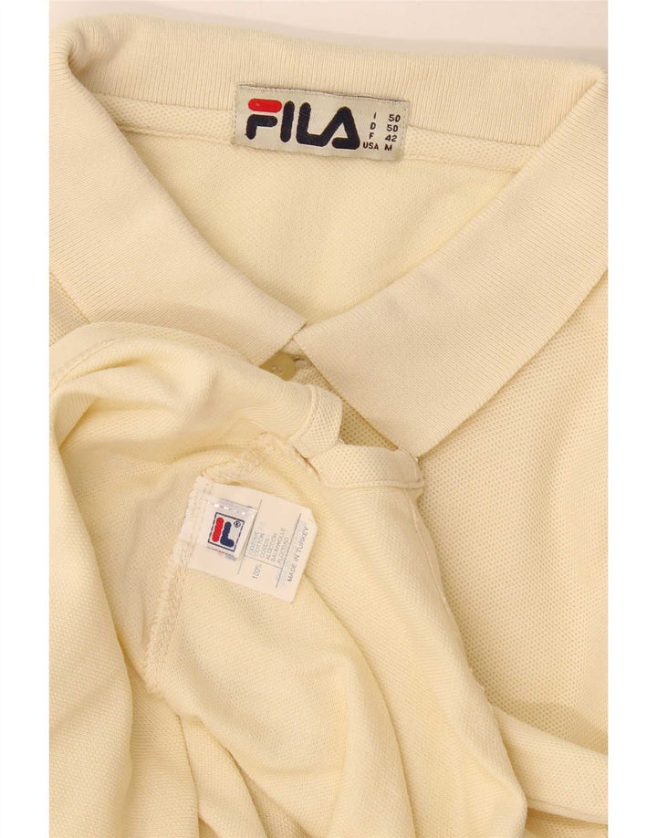 Fila Mens Polo Shirt Medium Yellow Cotton