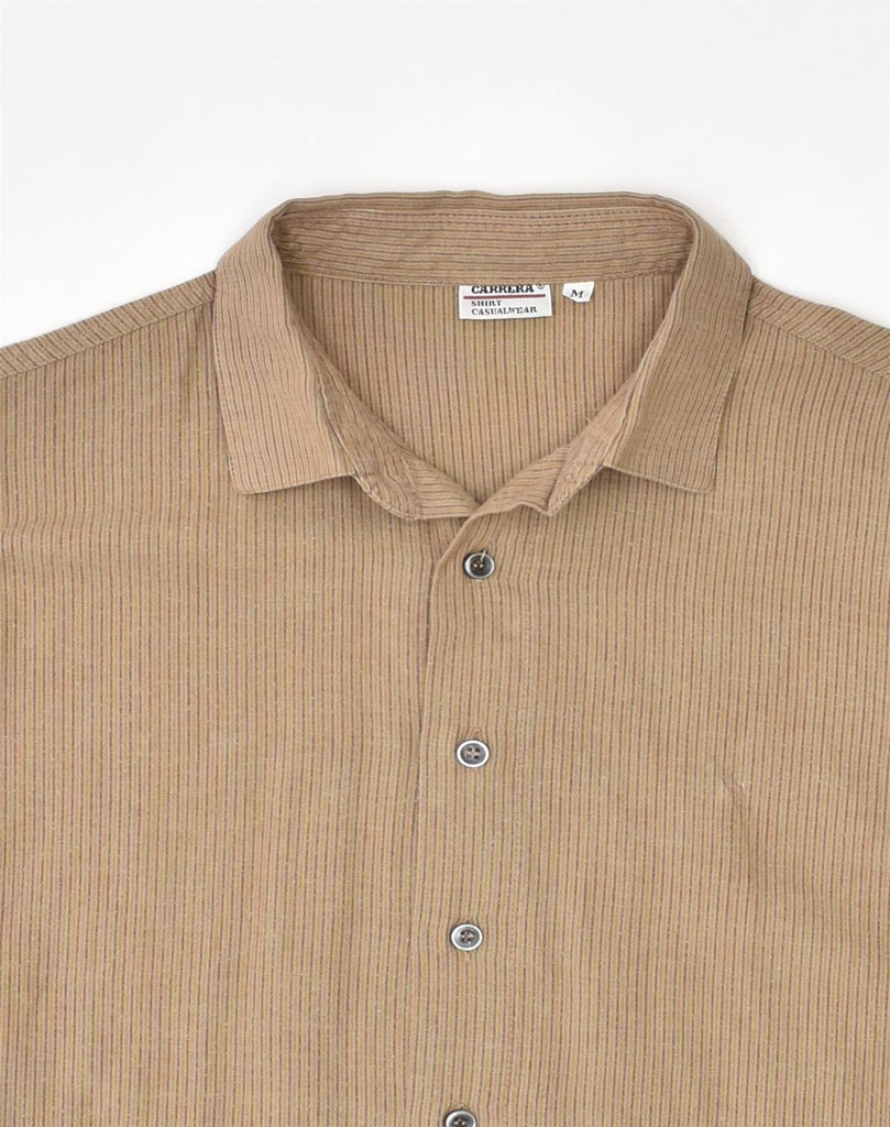 CARRERA Mens Shirt Medium Brown Pinstripe Cotton | Vintage Carrera | Thrift | Second-Hand Carrera | Used Clothing | Messina Hembry 