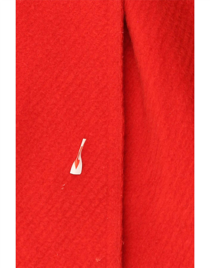 Vintage Womens Oversized Double Breasted Coat EU 36 Small Red Wool