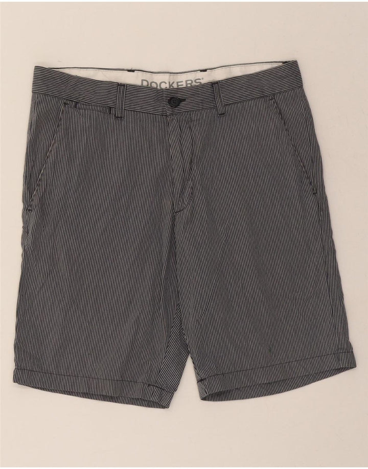 DOCKERS Mens Chino Shorts W33 Medium Navy Blue Pinstripe Cotton Vintage Dockers and Second-Hand Dockers from Messina Hembry 