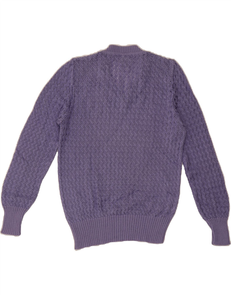 LUCIA Womens V-Neck Jumper Sweater UK 12 Medium Purple Viscose Vintage Lucia and Second-Hand Lucia from Messina Hembry 