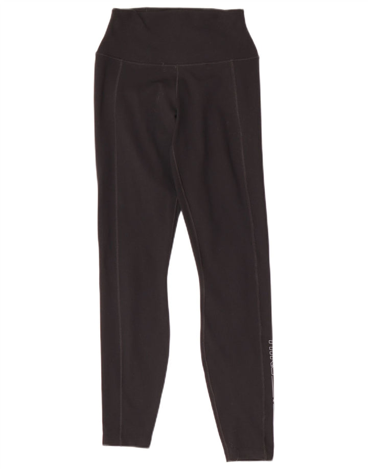 Nike Womens Dri Fit Graphic Leggings UK 8 Small Black Polyester