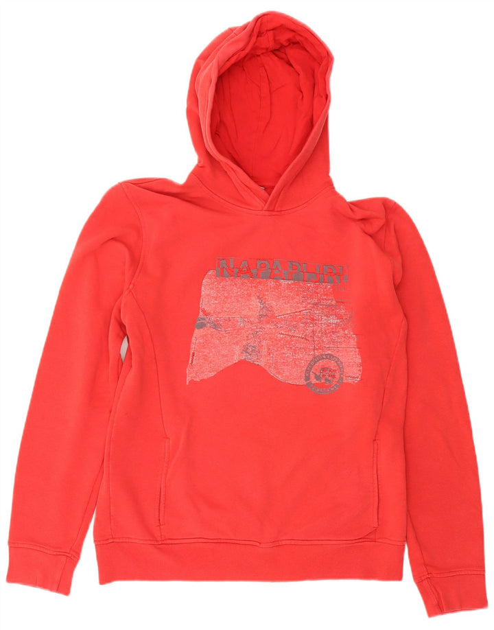Napapijri Mens Graphic Hoodie Jumper Large Red