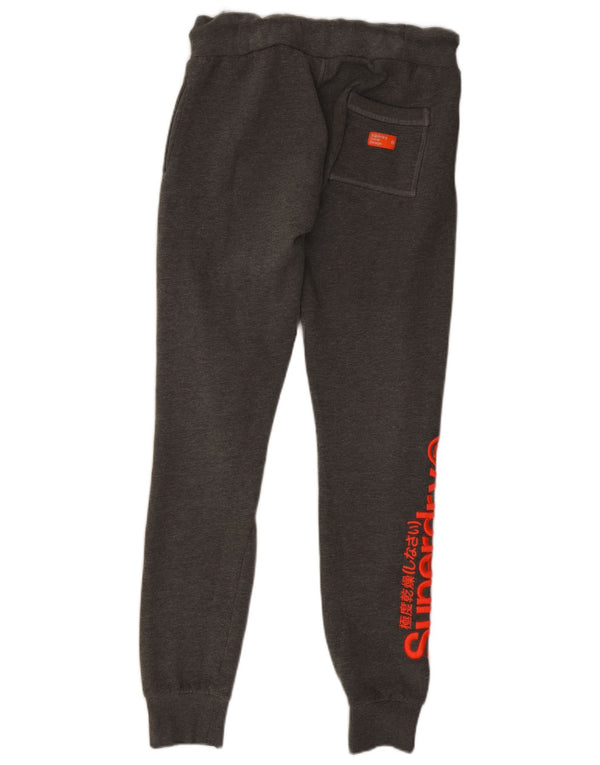 Superdry Womens Graphic Tracksuit Trousers Joggers UK 10 Small Grey Cotton
