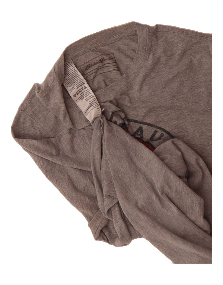 EDDIE BAUER Mens Graphic T-Shirt Top Medium Grey Cotton Vintage Eddie Bauer and Second-Hand Eddie Bauer from Messina Hembry 