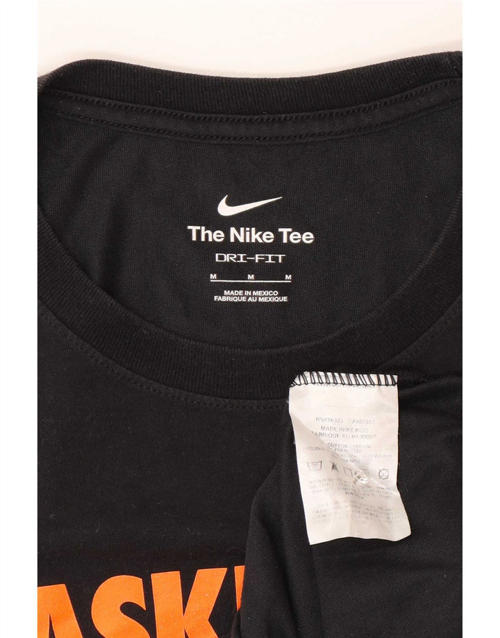 Nike Mens Dri Fit Graphic T-Shirt Top Medium Black Cotton
