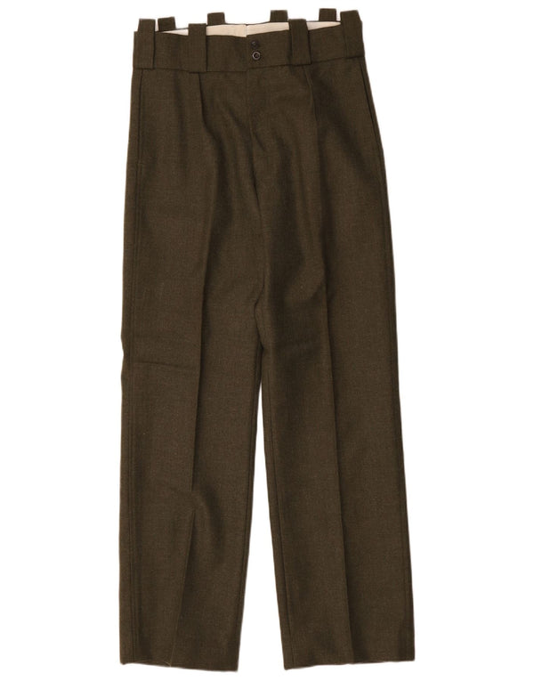 Vintage Womens High Waist Casual Trousers US 10 Large W30 L31 Green