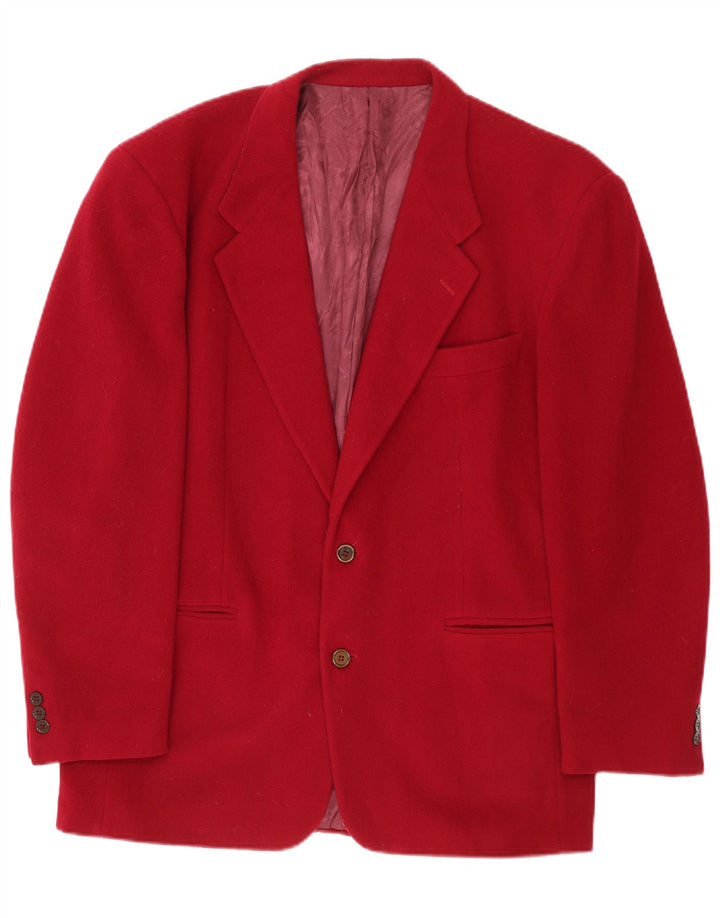 Enrico Coveri Mens 2 Button Blazer Jacket IT 50 Large Red Wool