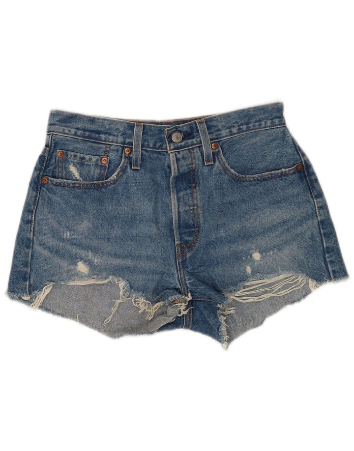 Levi's Womens 501 Distressed Denim Shorts W27 Small  Blue Cotton