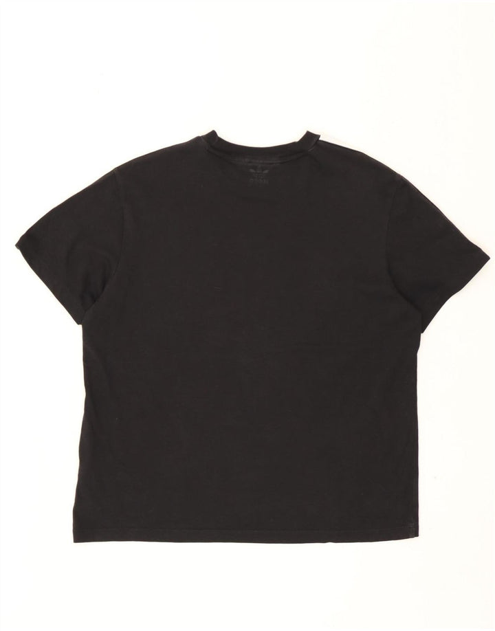 Adidas Womens T-Shirt Top UK 12 Medium  Black Cotton