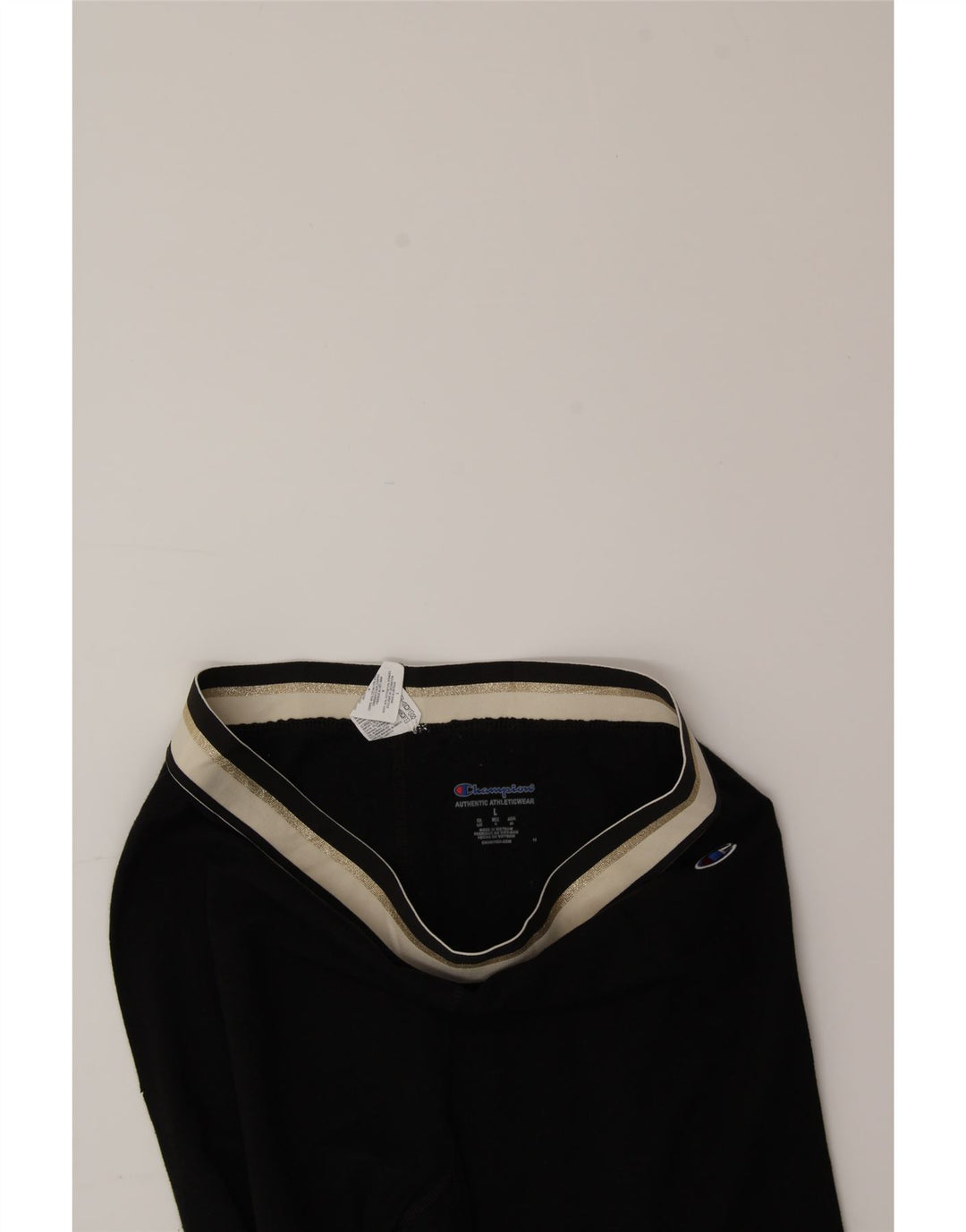 CHAMPION Womens Graphic Leggings UK 14 Large Black Cotton Vintage Champion and Second-Hand Champion from Messina Hembry 