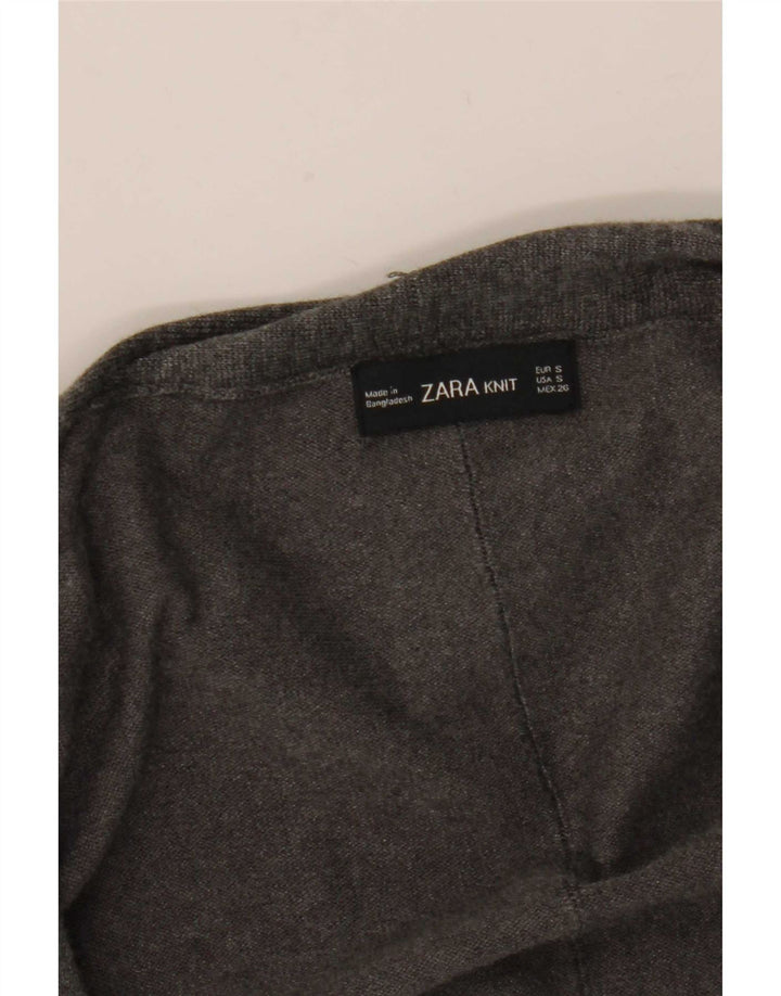 Zara Womens Open Cardigan Sweater UK 10 Small Grey