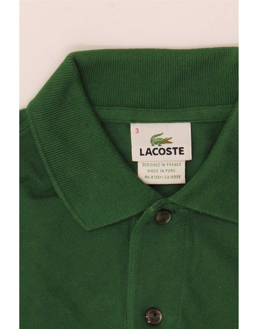 Lacoste Mens Polo Shirt Size 3 Small Green