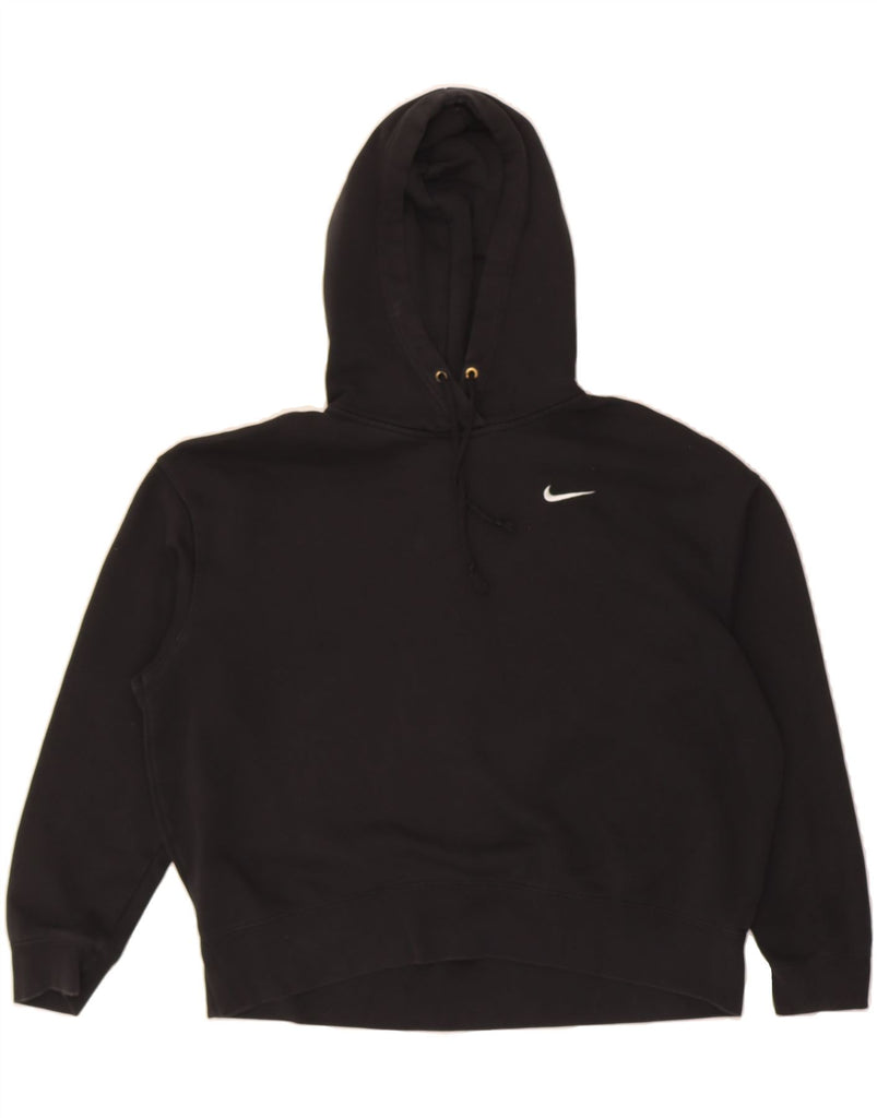 NIKE Womens Oversized Hoodie Jumper UK 16 Large Black Cotton Vintage Nike and Second-Hand Nike from Messina Hembry 