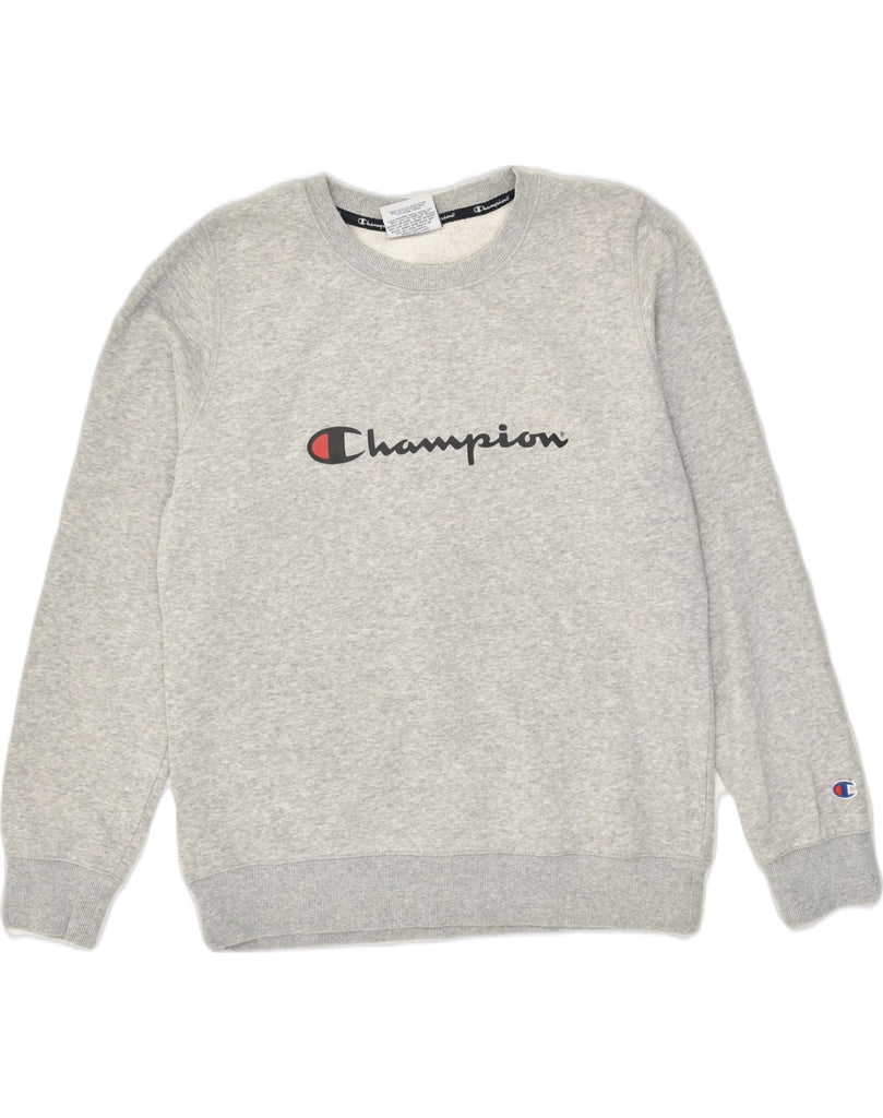 CHAMPION Mens Graphic Sweatshirt Jumper Large Grey Cotton | Vintage Champion | Thrift | Second-Hand Champion | Used Clothing | Messina Hembry 