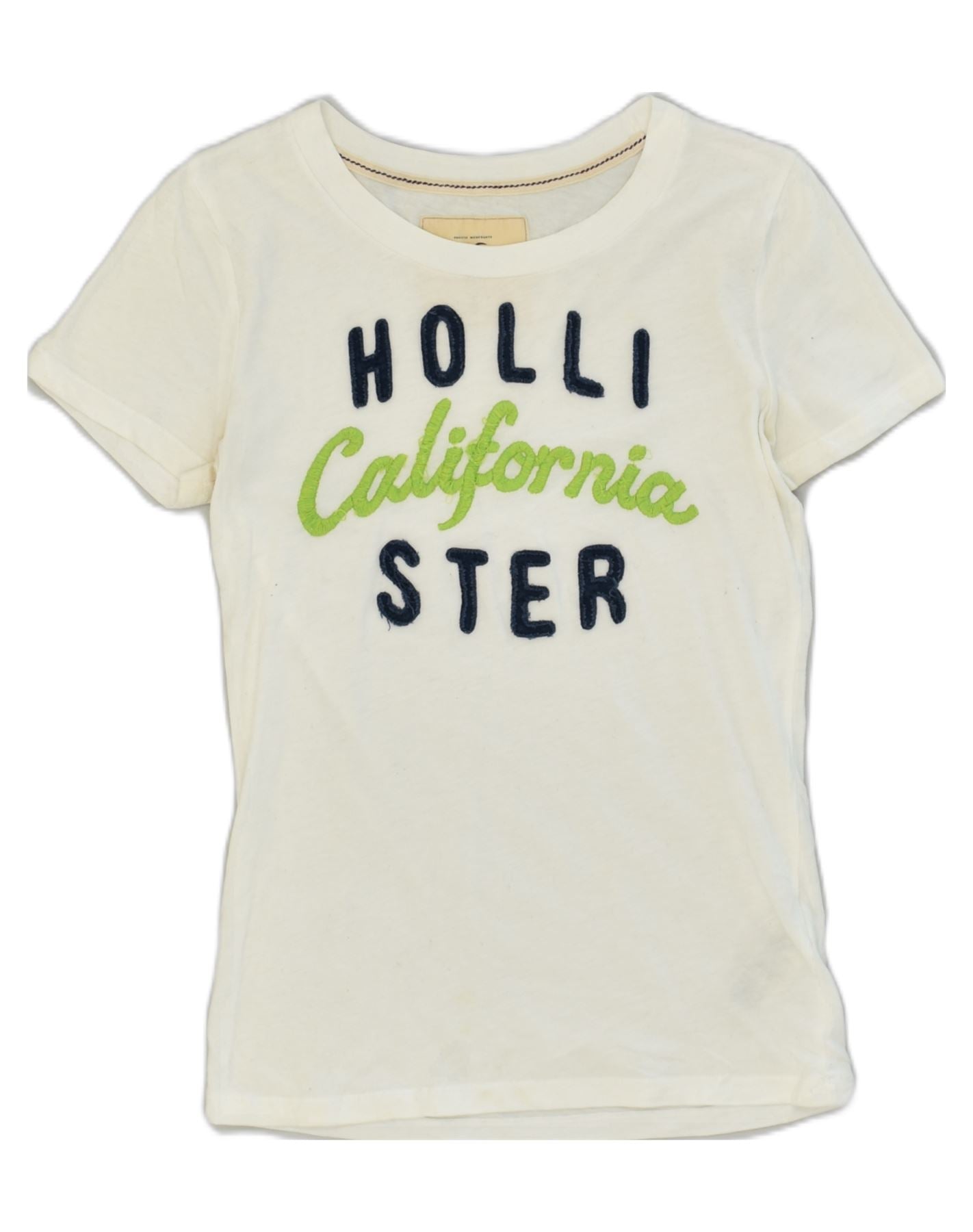 HOLLISTER Girls Graphic T-Shirt Top 10-11 Years Medium White Cotton, Vintage & Second-Hand Clothing Online
