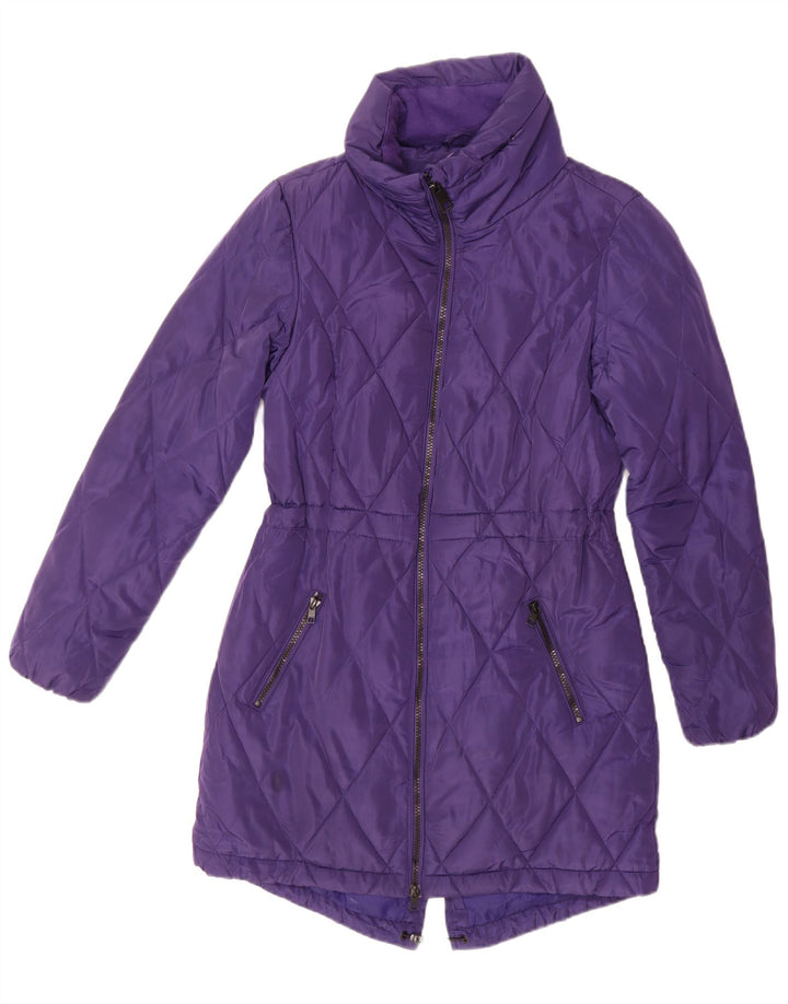 Marks & Spencer Womens Padded Coat UK 8 Small Purple Polyester