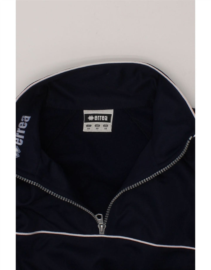 ERREA Mens Zip Neck Sweatshirt Jumper UK 40 Medium Navy Blue Vintage Errea and Second-Hand Errea from Messina Hembry 