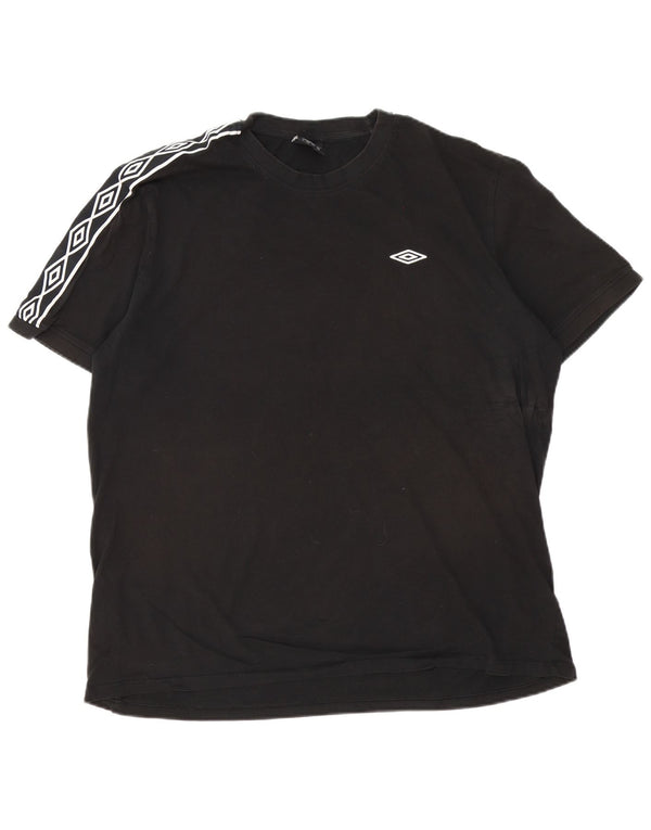 Umbro Mens Graphic T-Shirt Top 2XL Black Geometric Cotton