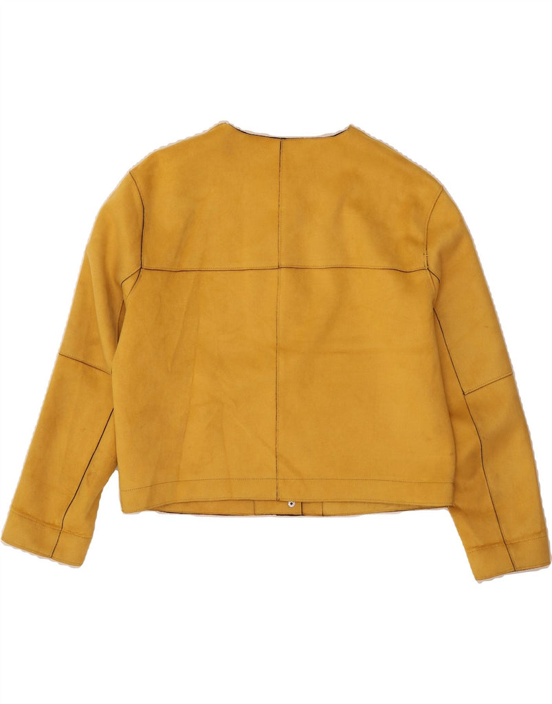 ZARA Womens Crop Bomber Jacket UK 14 Medium Yellow Polyester Vintage Zara and Second-Hand Zara from Messina Hembry 