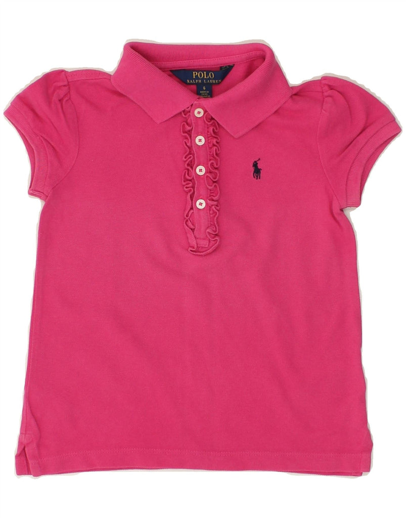 POLO RALPH LAUREN Girls Polo Shirt 5-6 Years Pink Cotton | Vintage Polo Ralph Lauren | Thrift | Second-Hand Polo Ralph Lauren | Used Clothing | Messina Hembry 