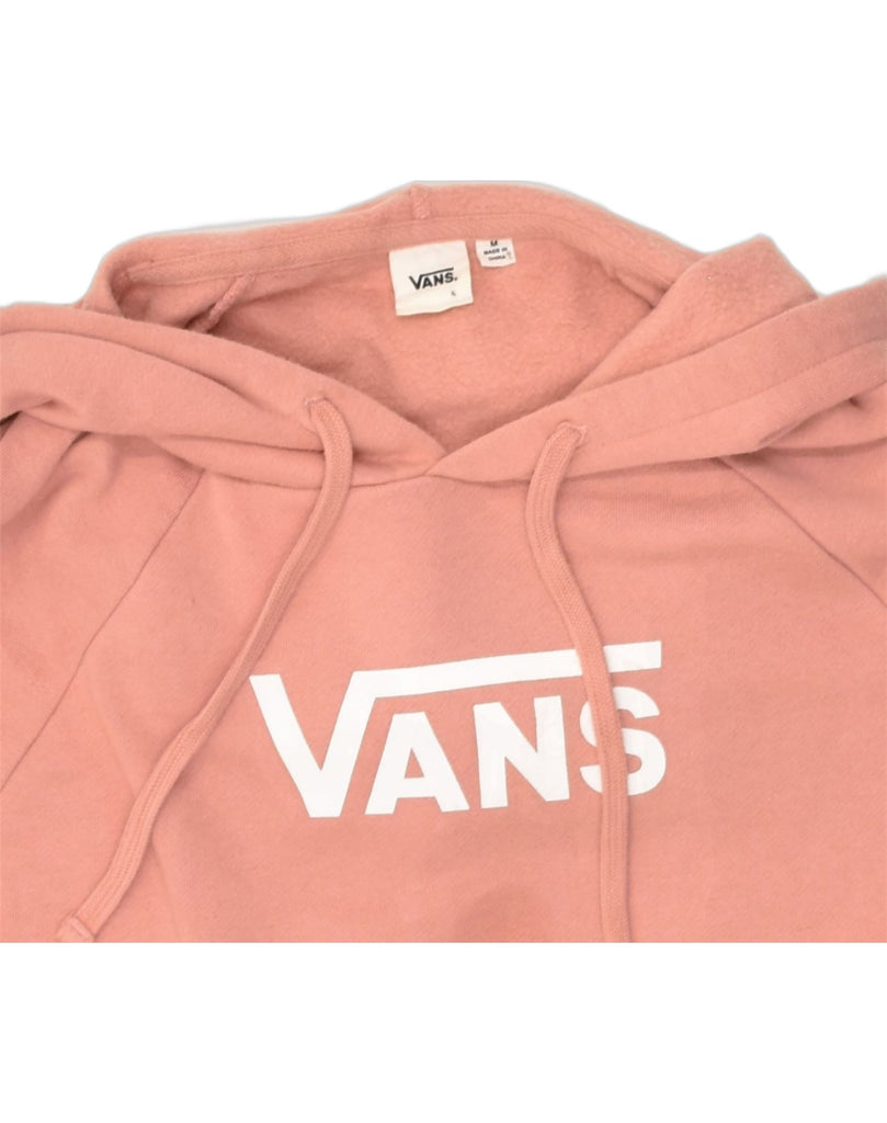 VANS Womens Loose Fit Graphic Hoodie Jumper UK 14 Medium Pink Cotton | Vintage Vans | Thrift | Second-Hand Vans | Used Clothing | Messina Hembry 