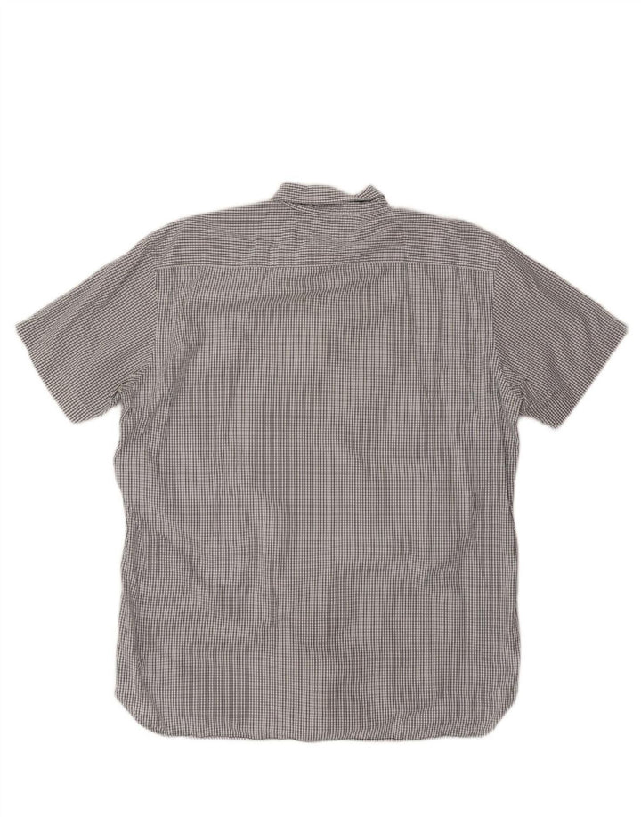 TOMMY HILFIGER Mens Short Sleeve Shirt XL White Check Cotton