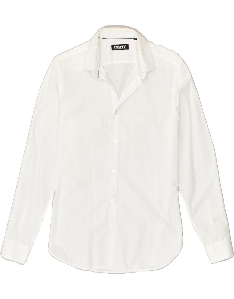 DKNY Mens Shirt Size 15 Medium White Cotton | Vintage Dkny | Thrift | Second-Hand Dkny | Used Clothing | Messina Hembry 