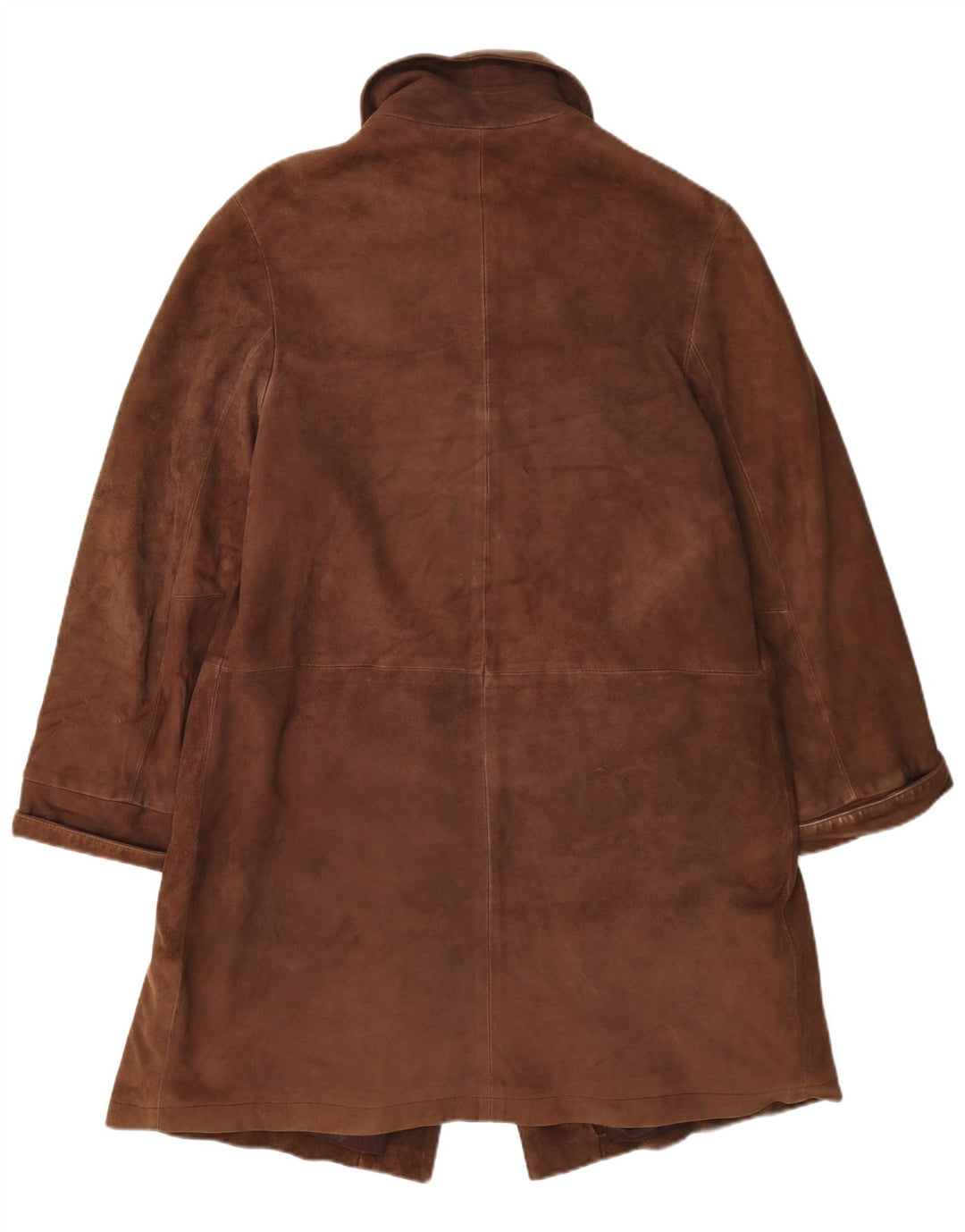 Conbipel Womens Free Heron Suede Overcoat IT 42 Medium Brown Leather