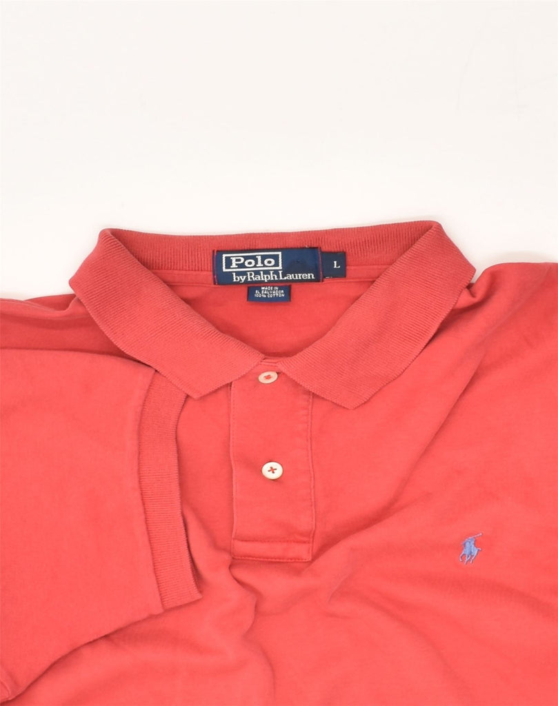 POLO RALPH LAUREN Mens Polo Shirt Large Red Cotton | Vintage Polo Ralph Lauren | Thrift | Second-Hand Polo Ralph Lauren | Used Clothing | Messina Hembry 