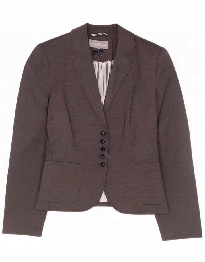 Marks & Spencer Womens 5 Button Blazer Jacket UK 18 XL Navy Blue Polyester