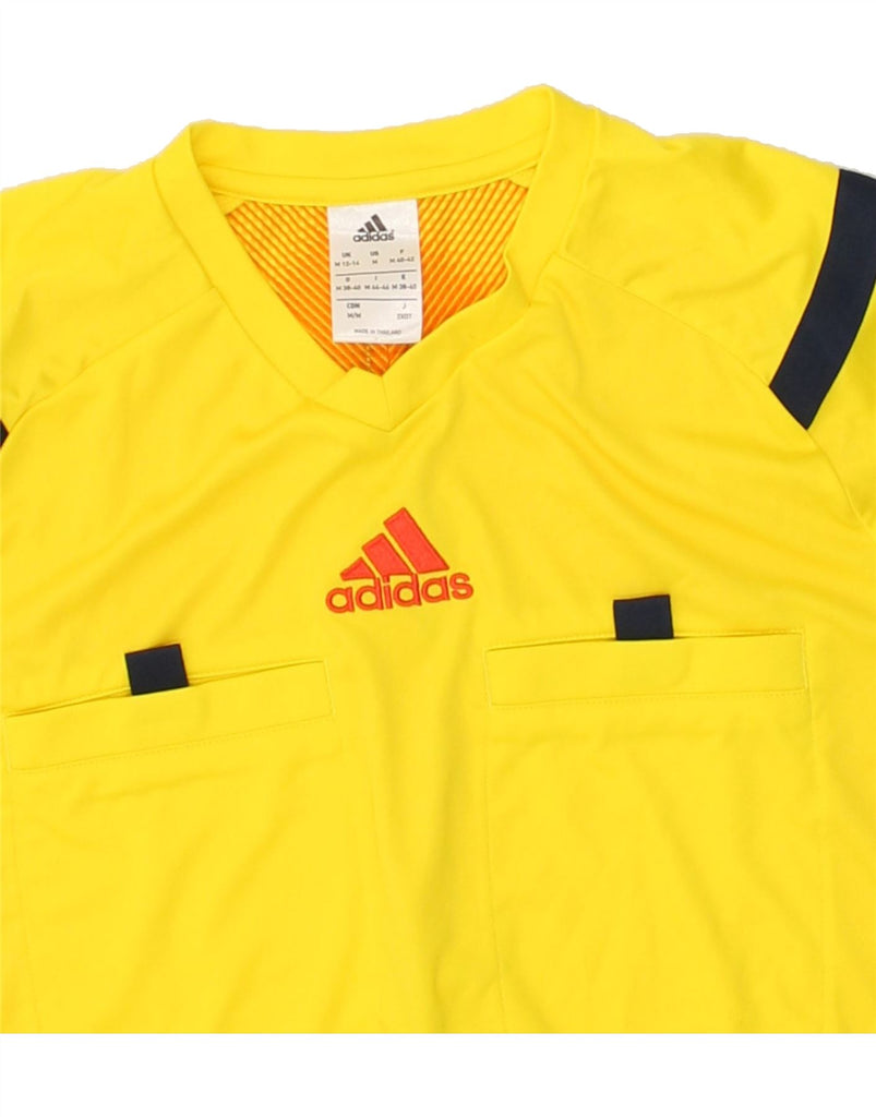 ADIDAS Womens Climacool Graphic T-Shirt Top UK 12/14 Medium Yellow | Vintage Adidas | Thrift | Second-Hand Adidas | Used Clothing | Messina Hembry 