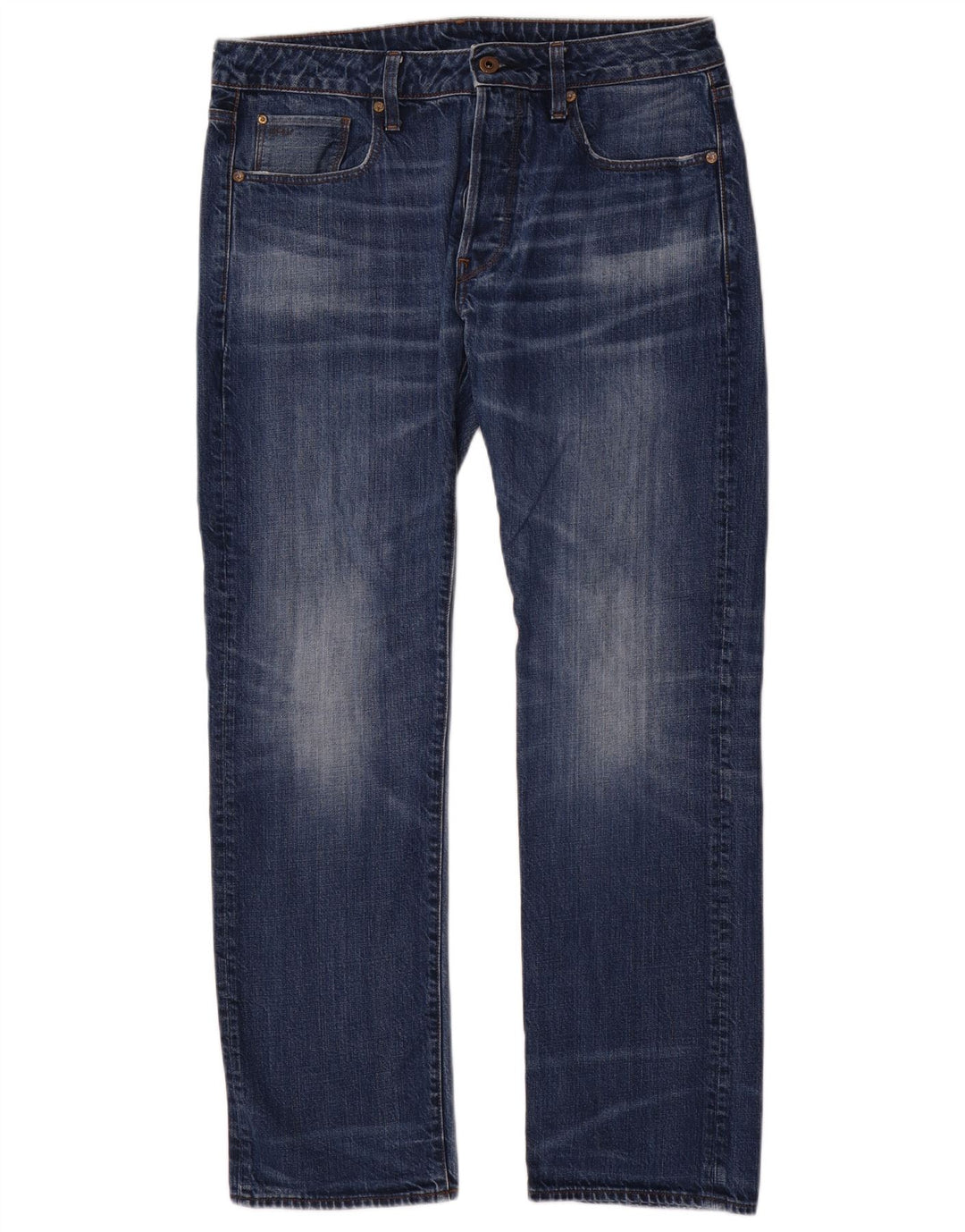 G-Star Mens Straight Jeans W34 L32 Blue Cotton