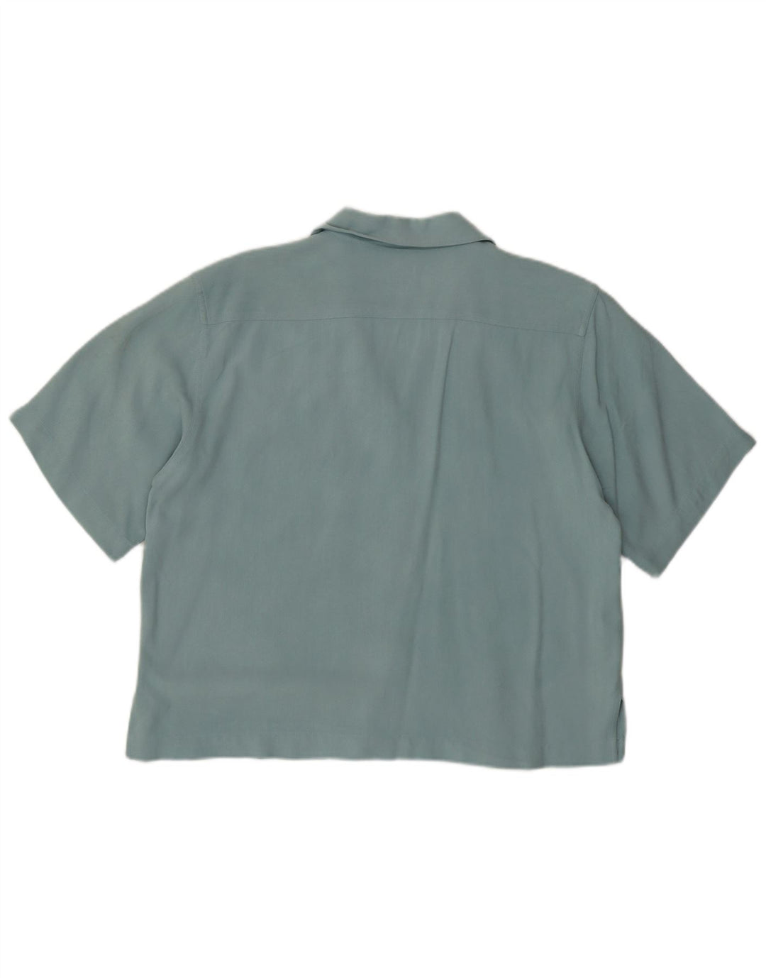 Tommy Bahama Womens Short Sleeve Shirt UK 12 Medium Turquoise Herringbone