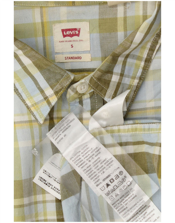 Levi's Mens Standard Shirt Small Green Check Cotton