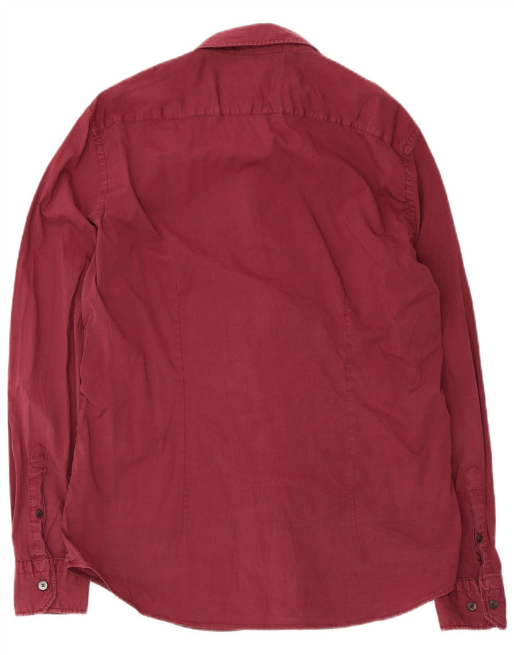 Gas Mens Shirt XL Burgundy Cotton