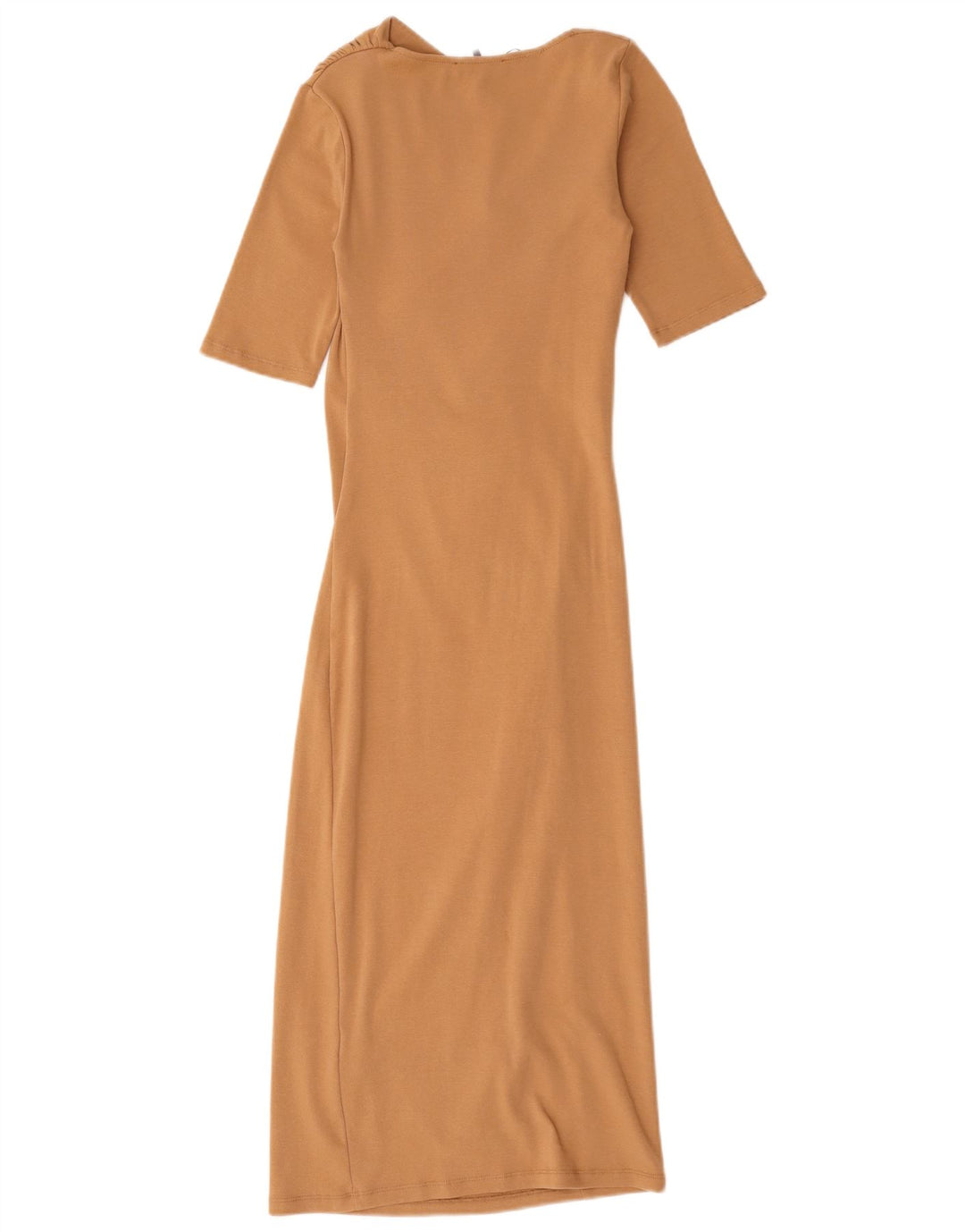 Zara Womens Maxi Dress UK 8 Small Beige Cotton