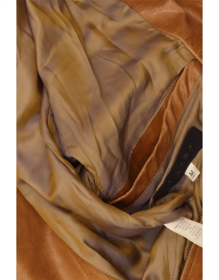Targa Womens Leather Jacket UK 14 Medium Brown