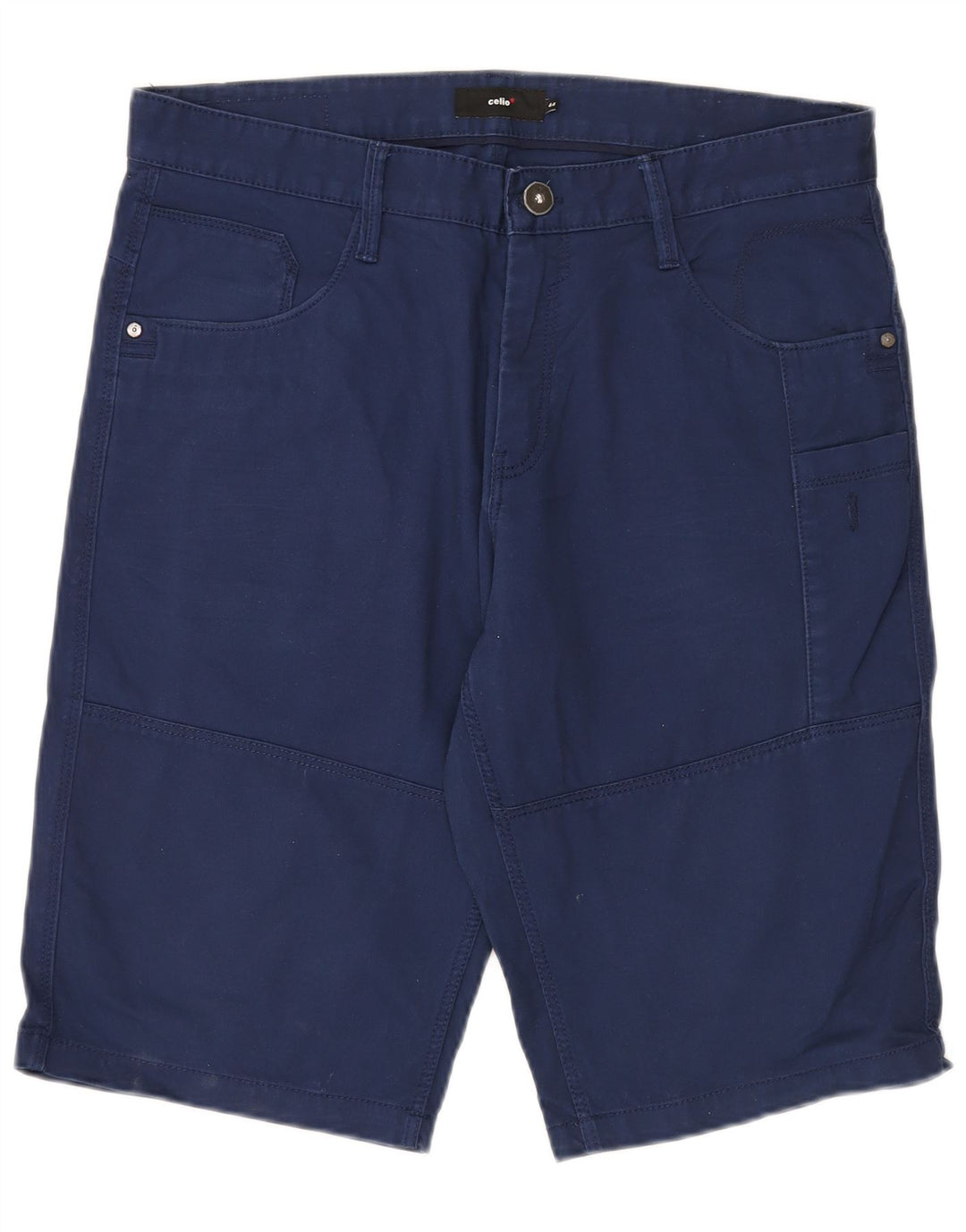 Celio Mens Cargo Shorts W34 Large Navy Blue Cotton