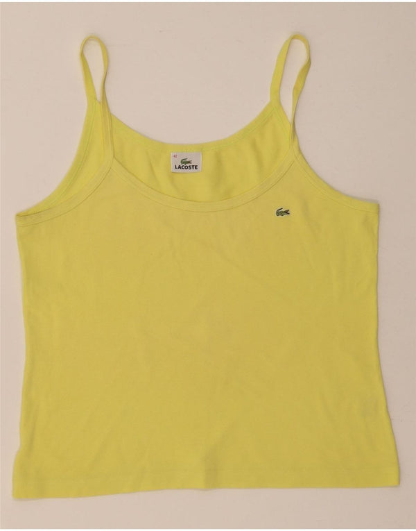 Lacoste Womens Cami Top Size 42 Large Yellow Cotton