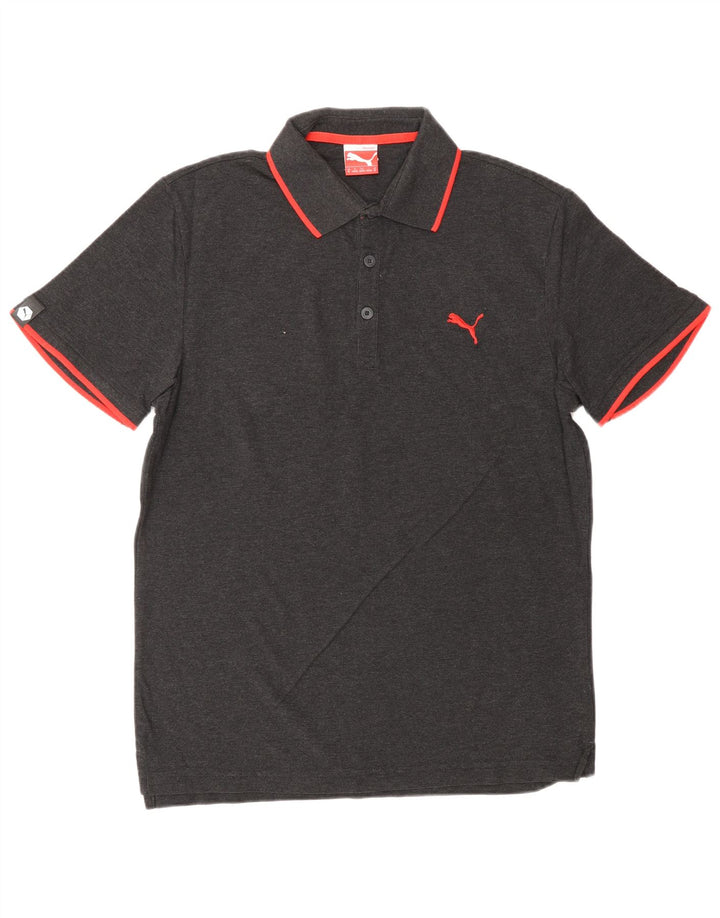 PUMA Mens Polo Shirt Medium Grey Cotton