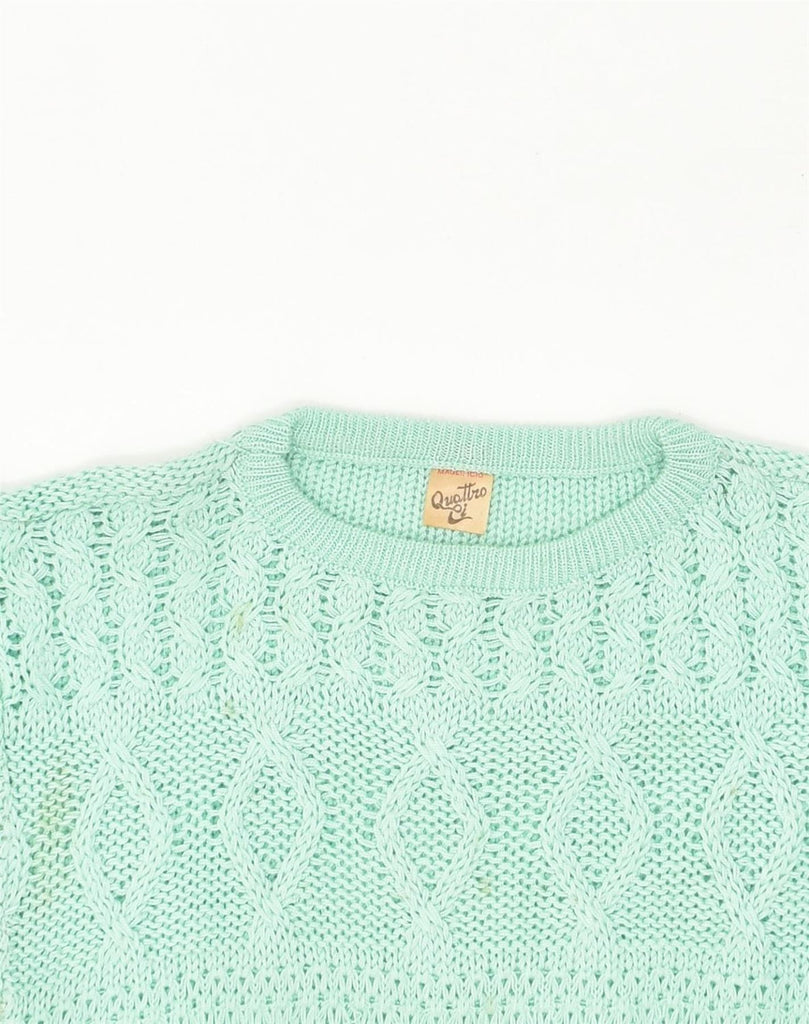 VINTAGE Womens Crew Neck Jumper Sweater UK 10 Small Turquoise | Vintage Vintage | Thrift | Second-Hand Vintage | Used Clothing | Messina Hembry 