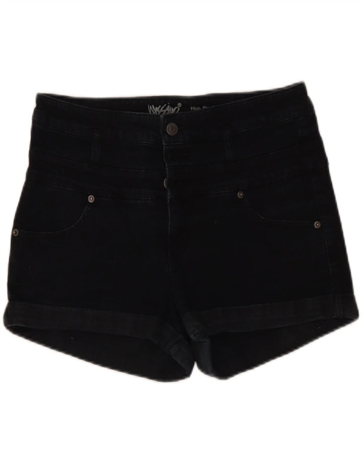 MOSSIMO Womens Super Strech High Rise Denim Shorts US 10 Medium W30 Black Vintage Mossimo and Second-Hand Mossimo from Messina Hembry 