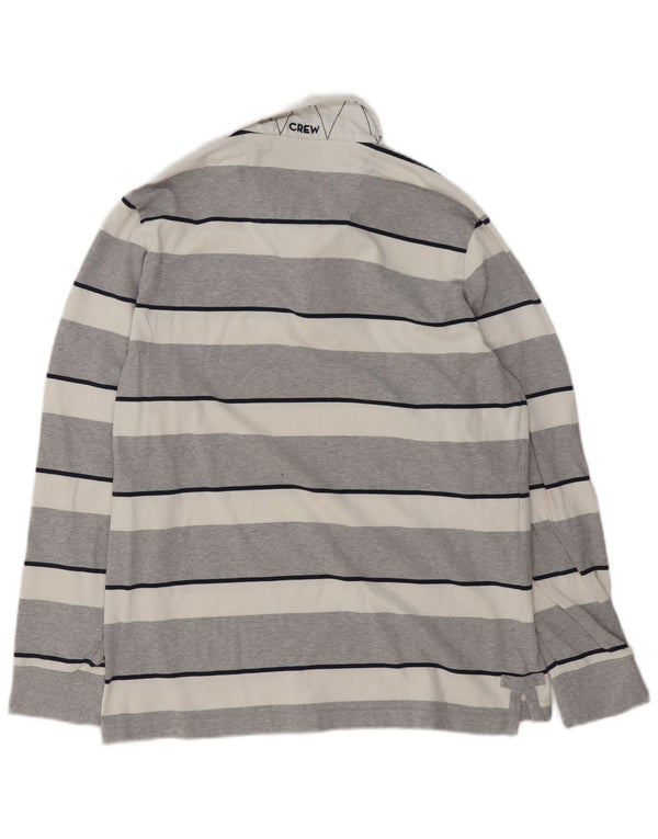 Crew Clothing Mens Long Sleeve Rugby Polo Shirt XL Grey Striped