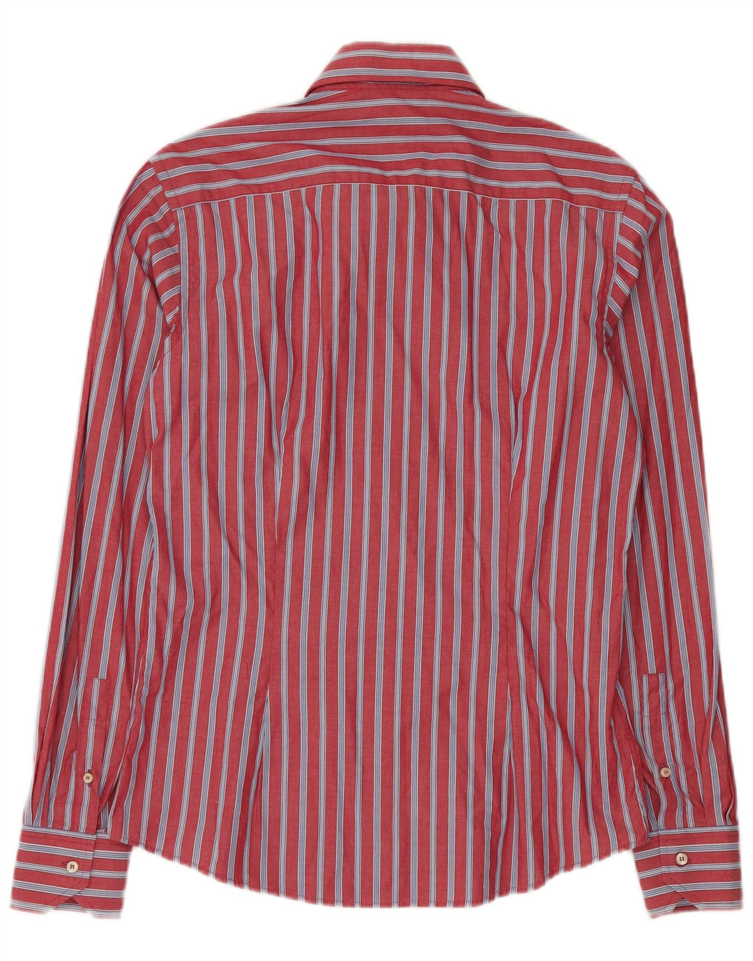 VALENTINO Mens Slim Fit Shirt Size 15 1/2 40 Medium Red Striped Cotton