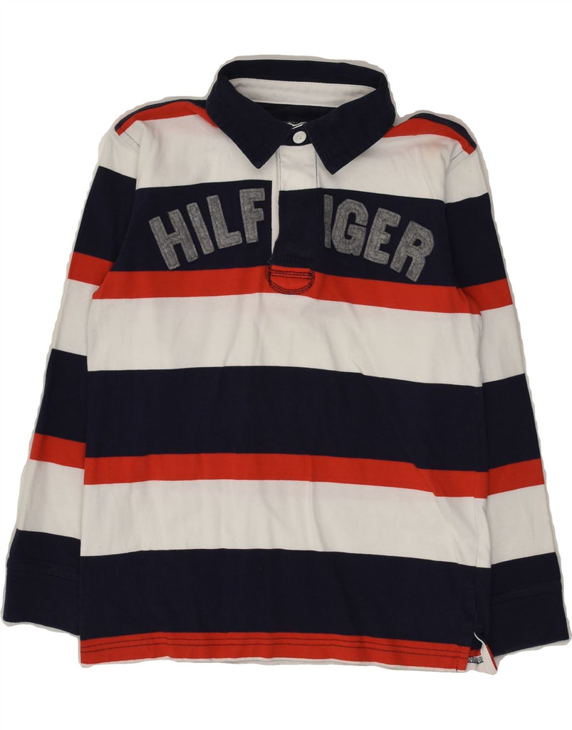 TOMMY HILFIGER Boys Long Sleeve Polo Shirt 8-9 Years Medium  Multicoloured | Vintage Tommy Hilfiger | Thrift | Second-Hand Tommy Hilfiger | Used Clothing | Messina Hembry 