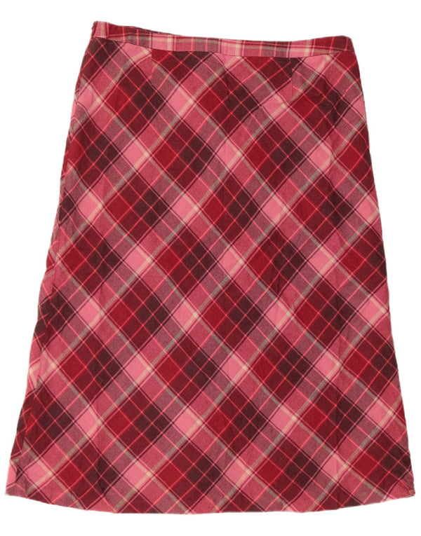 M&Co Womens A-Line Skirt UK 18 XL W36  Pink Plaid Acrylic